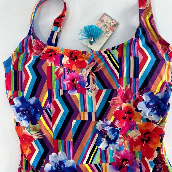 Johnny Was Women's Summer Stripes Tanksuit One Piece Size M - Picture 7 of 11